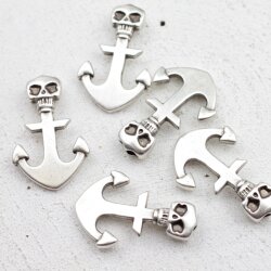 1 Skull, Deaths head anchor Closure with Sliderbeads Set