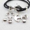 1 Skull, Deaths head anchor Closure with Sliderbeads Set