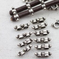10 Doppel Schiebeperlen 17x8 mm  je 5 mm