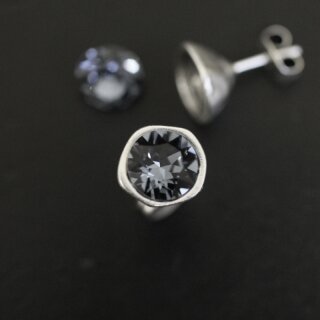 Stud Earring setting for 8 mm Chatons Swarovski Crystals