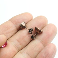 Stud Earring setting for 8 mm Chatons Swarovski Crystals