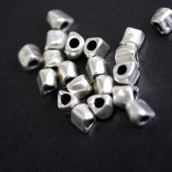 20 Metallperlen, Metallspacer Silber Perlen
