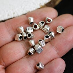 20 irregular silver beads, spacer beads