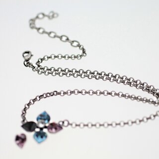 Ketten Fassung fr 4 und 8,8x8 mm Chatons, Heart Swarovski Stein