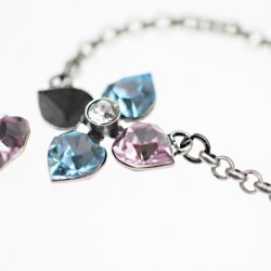 necklace setting for 4 and 8,8x8 mm Chatons, Heart Swarovski Crystals