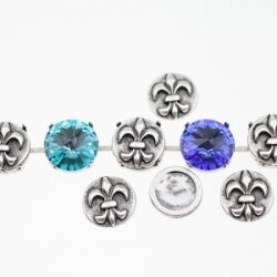 10 pcs. Fleur-de-Lys Rosettes for 14 mm Rivoli cups