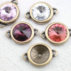 5 pcs. 2 loops Pendants settings for 12 mm Rivoli,...