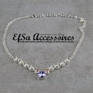 necklace setting for 8 and 12 mm Chatons, Cushion Square Swarovski Crystals