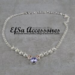 necklace setting for 8 and 12 mm Chatons, Cushion Square Swarovski Crystals