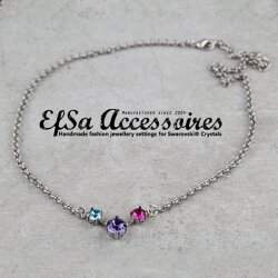 necklace setting for 4, 6 and 8 mm Chatonsi Swarovski Crystals