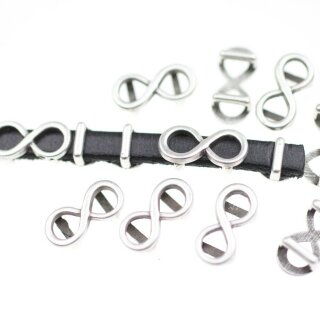 20 Infinity Schiebeperlen small fr 5x2 mm Flaches Leder