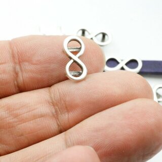 20 Infinity Schiebeperlen small fr 5x2 mm Flaches Leder