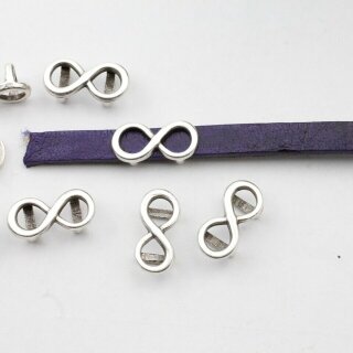 20 Infinity Schiebeperlen small fr 5x2 mm Flaches Leder