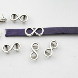 20 Infinity Sliderbeads small for 5x2 mm flat braided leather