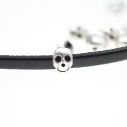 20 Skull, Deaths head Sliderbeads for 5x2 mm flat braided...