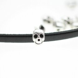 20 Skull, Deaths head Sliderbeads for 5x2 mm flat braided leather