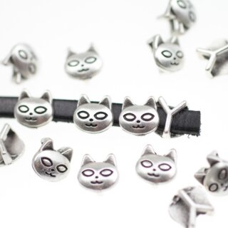 20 cat Sliderbeads for 5x2 mm flat braided leather