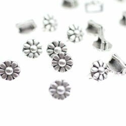 20 Flower Sliderbeads for 5x2 mm flat braided leather