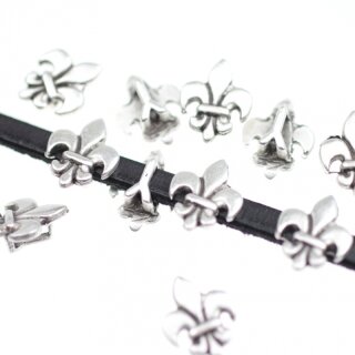 Fleur-de-Lys Schiebeperlen für 5x2 mm Flaches Leder