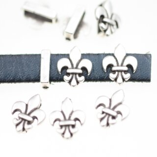 Fleur-de-Lys Schiebeperlen für 10x2 mm Flaches Leder