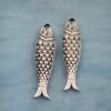 5 Fish Charms Pendant Antique Silver