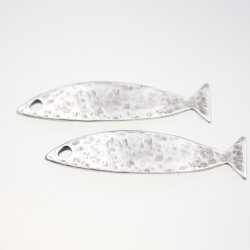 5 Antique Silver Fish Charms Pendant