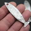 5 Antique Silver Fish Charms Pendant