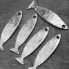 5 Antique Silver Fish Charms Pendant