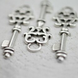 10 Antik-Look Schlüssel Anhänger