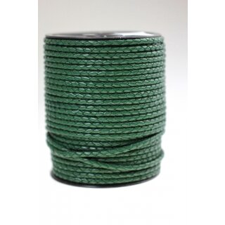1 m Blattgrn, Geflochtenes Leder 4 mm
