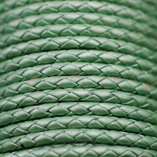 1 m Blattgrün, Geflochtenes Leder 4 mm