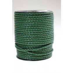 1 m leaf, Naturegreen, braided Leather 4 mm