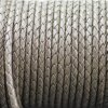 1 m Dark Greybrown, braided Leather 4 mm