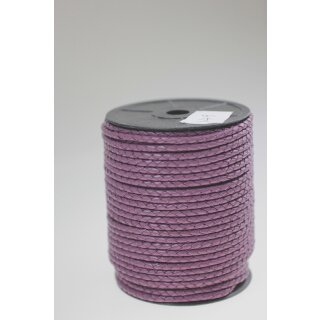 1 m Violett, Geflochtenes Leder 4 mm