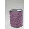 1 m Violet, braided Leather 4 mm