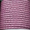 1 m Violet, braided Leather 4 mm