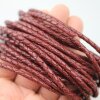 1 m Dark Red, braided Leather 4 mm