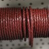 1 m Dark Red, braided Leather 4 mm