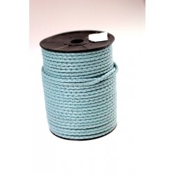 1 m Babyblue, braided Leather 4 mm