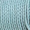 1 m Babyblue, braided Leather 4 mm