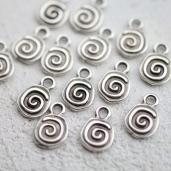 20 Spiralen Anhänger altsilber