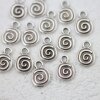 20 Antique Silver Spiral Charms, Spiral Pendant