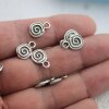 20 Antique Silver Spiral Charms, Spiral Pendant