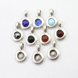 10 Metall Anhänger fassung für 4 - 5 mm Cabochons