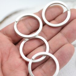 5 Metall Schlüsselanhänger Ringe, 30 mm, altsilber