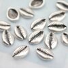 10 Muschel Verbinder, Muschel Perle 18x13 mm, Altsilber