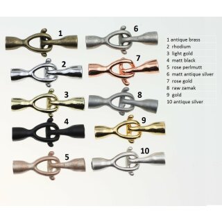 10 Infinity Schiebeperlen, large fr 8x3 mm Flaches Leder