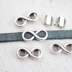 10 Infinity Schiebeperlen, large für 8x3 mm Flaches...