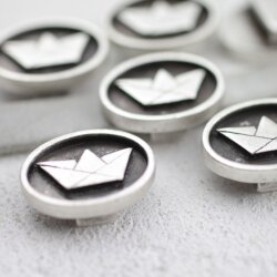 5 Antique Silver Little Boat Slider beads DIY Necklaces,...