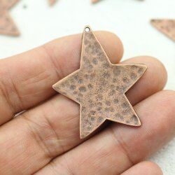 5 Star Pendants 43x30 mm, Antique Copper